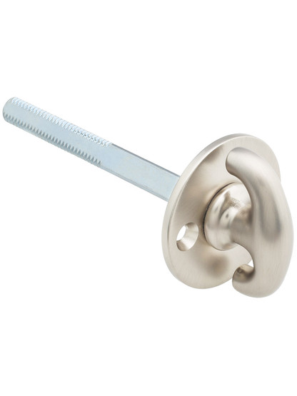 Solid Brass Closet Spindle with Knob and Rosette in Satin Nickel.